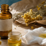 Huile essentielle immortelle utilisation pour bleus et jambes lourdes, application sur la peau