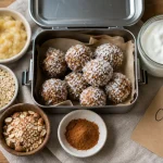 Idées de collations saines : energy balls, yaourt et banane