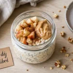 Idées de petit-déjeuner équilibré : overnight oats aux fruits, chia et skyr