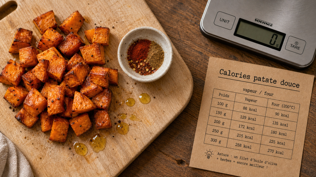 Patate douce calories : 100 g, cuisson et portions