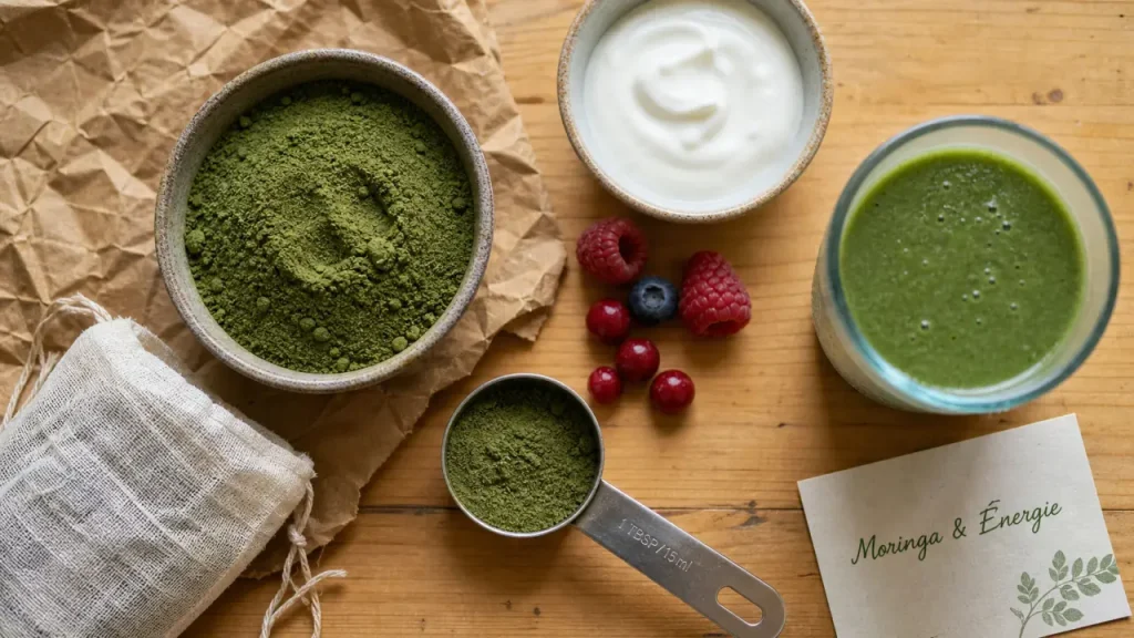 Poudre de moringa : bienfaits nutritionnels, 2 à 6 g par jour et précautions à connaître