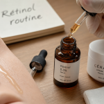 Retinol c’est quoi : sérum au rétinol sur peau, routine anti-âge
