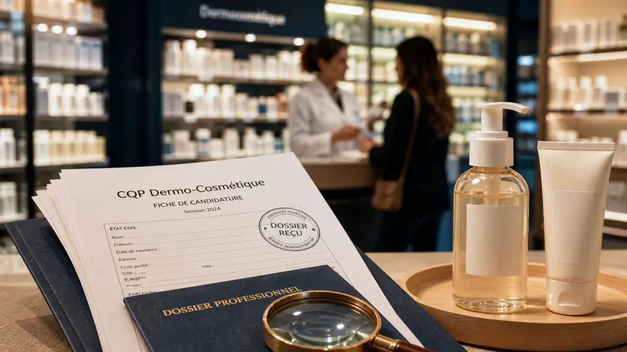 CQP dermo cosmétique : fiche de candidature au comptoir