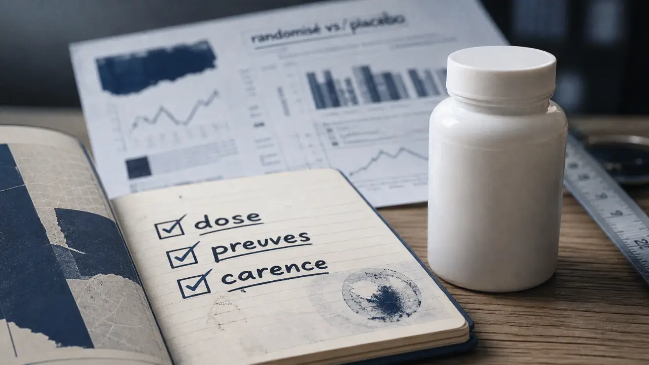 Efficacité des compléments alimentaires : carnet dose, preuves, carence, randomisé vs placebo