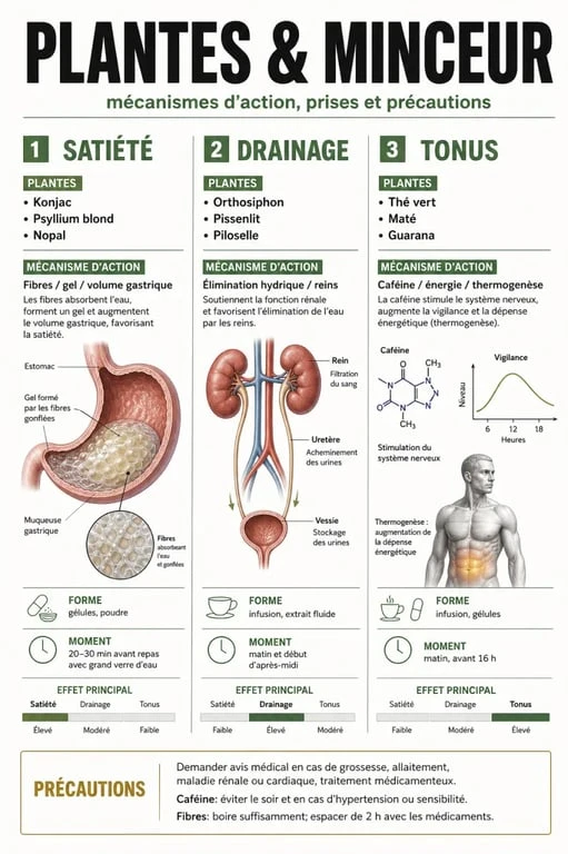 Plante maigrir : tableau des plantes pour la satiété, le drainage et le métabolisme