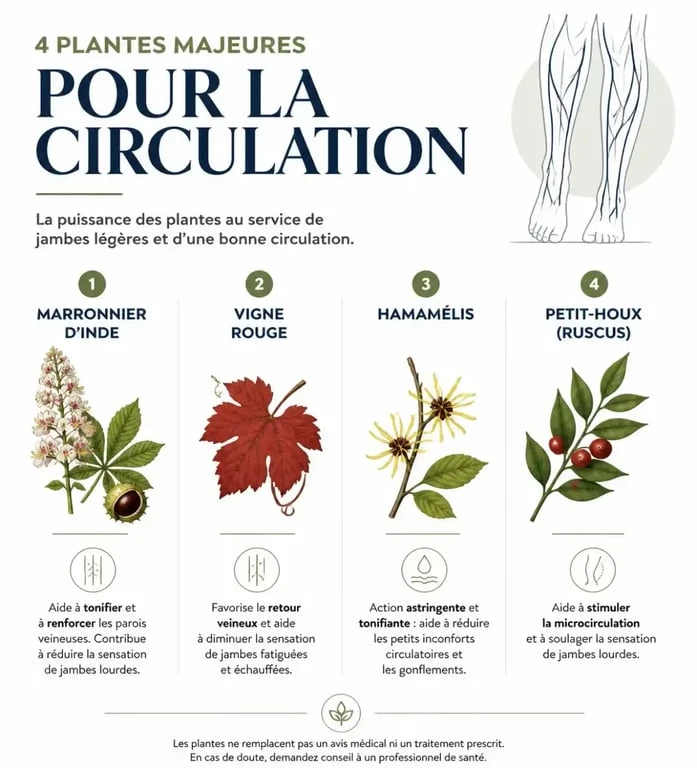 Comparatif des 4 plantes veinotoniques naturelles les plus efficaces