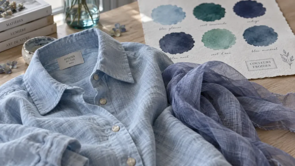 Couleurs froides : bleu, vert, violet, nuances et usages